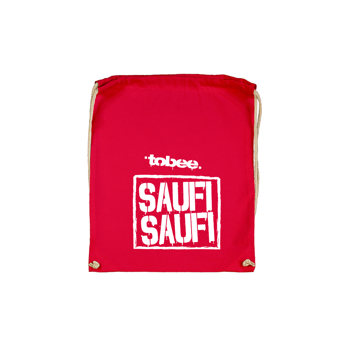 Stoffbeutel "SAUFI SAUFI" rot