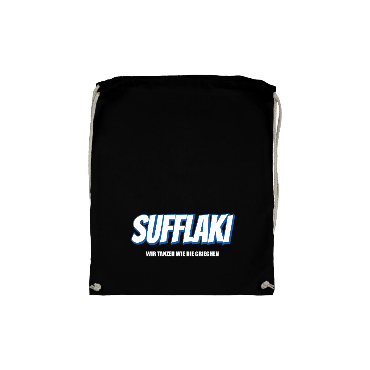 Stoffbeutel "SUFFLAKI" schwarz