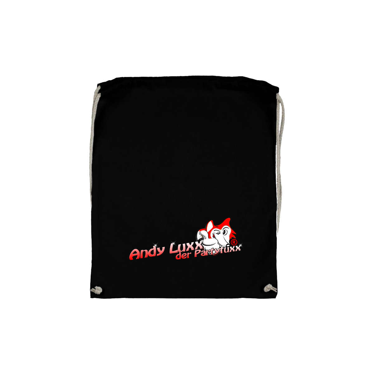 Stoffbeutel "ANDY LUXX DER PARTYFUXX Logo" rot, schwarz