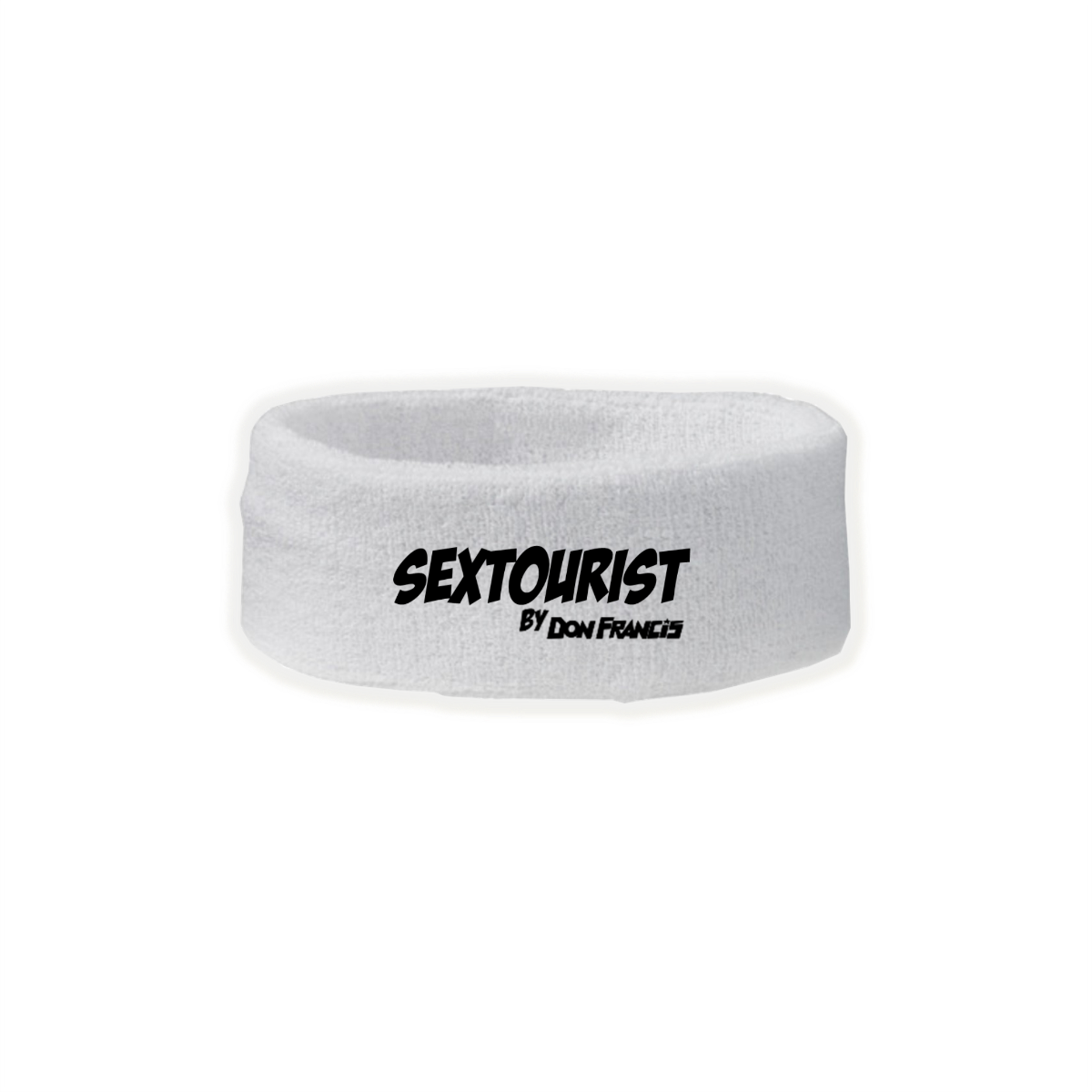 Schweiss-Stirnband "SEXTOURIST" weiß