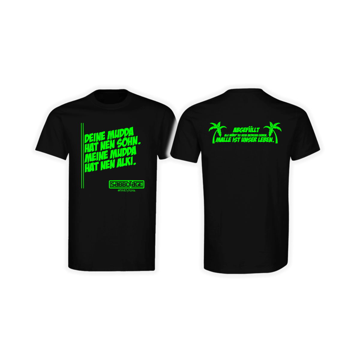 T-Shirt „ABGEFÜLLT” schwarz