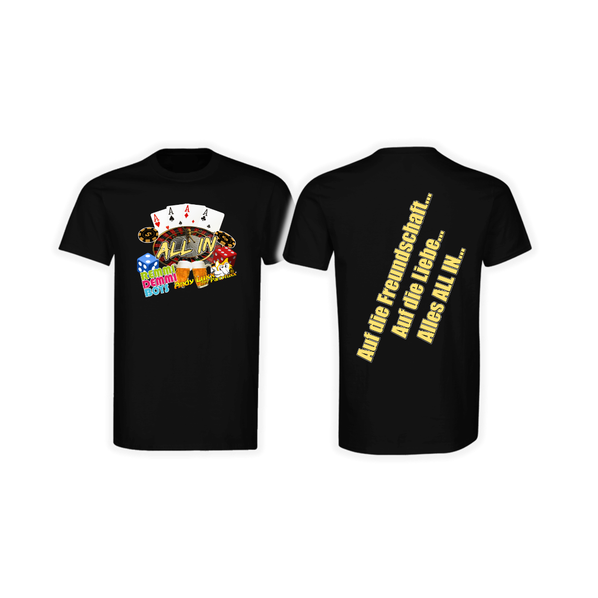 T-Shirt „ALL IN - Auf die Liebe” schwarz