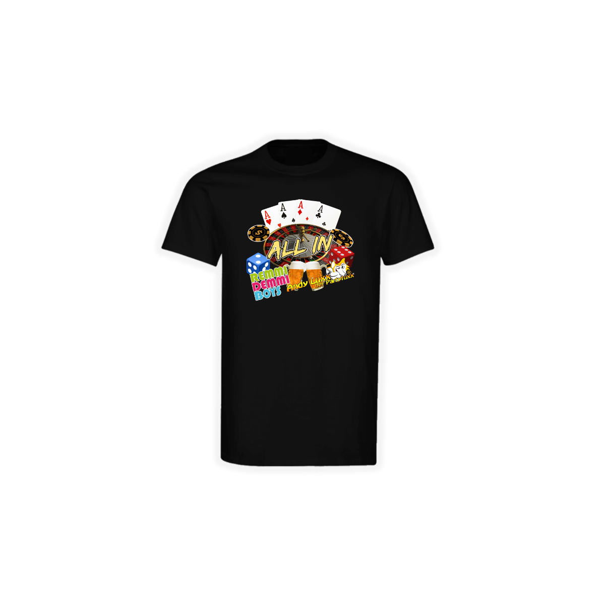 T-Shirt „ALL IN - Auf die Freundschaft” schwarz