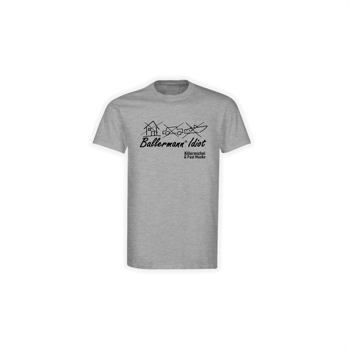 T-Shirt "BALLERMANN® IDIOT" grau