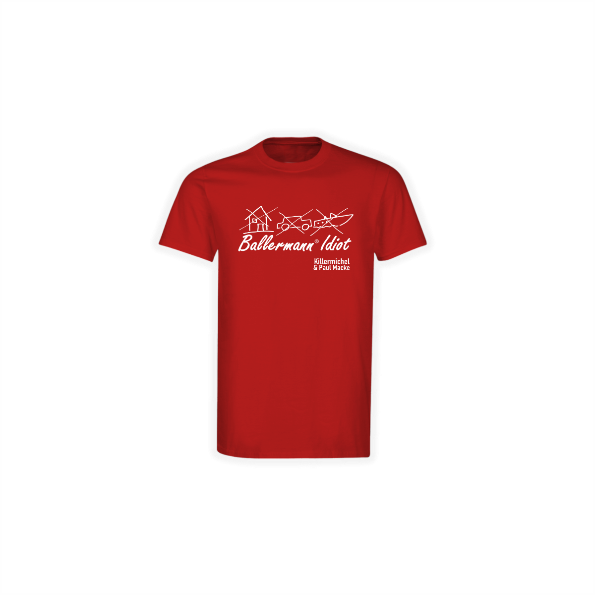 T-Shirt "BALLERMANN® IDIOT" rot