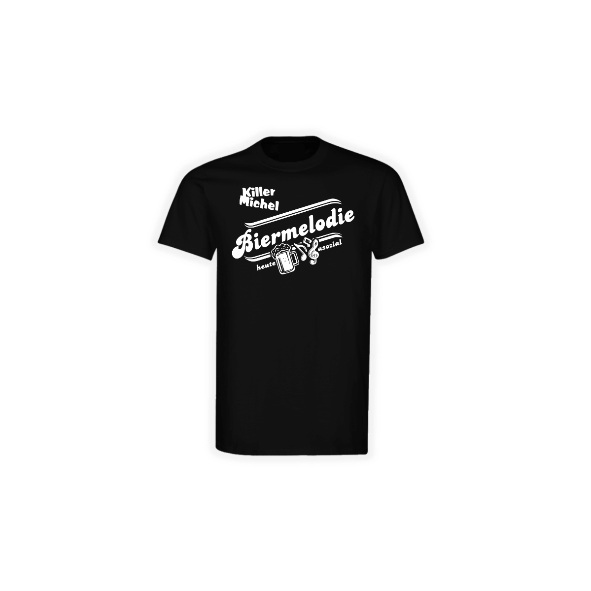 T-Shirt "BIERMELODIE" schwarz, weißer Druck