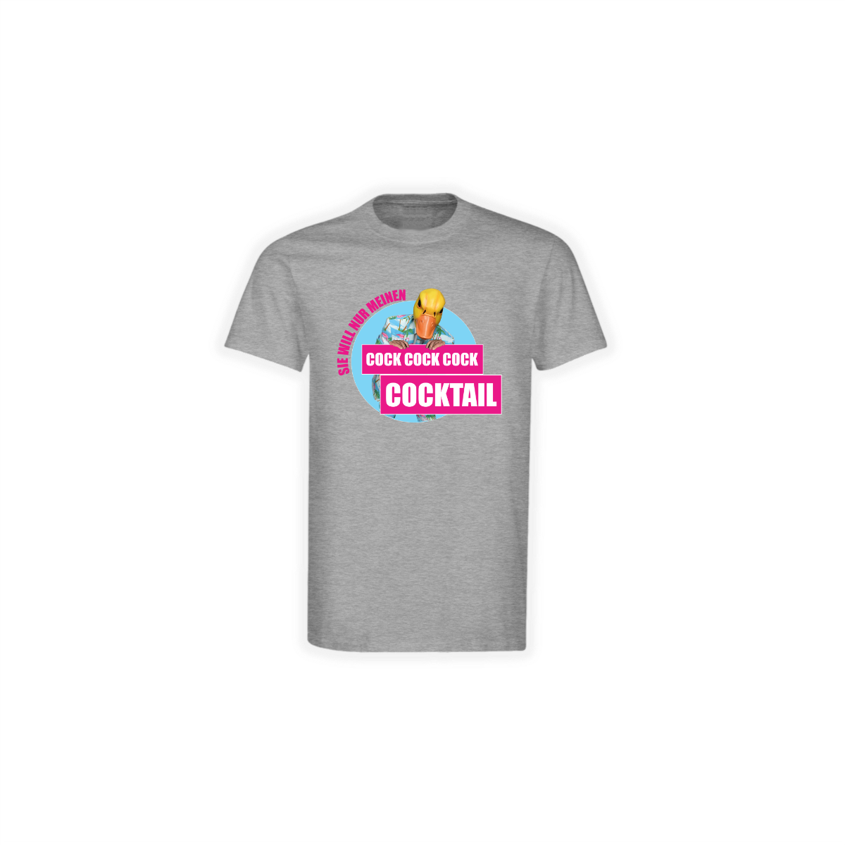 T-Shirt "COCK COCK COCKTAIL" grau