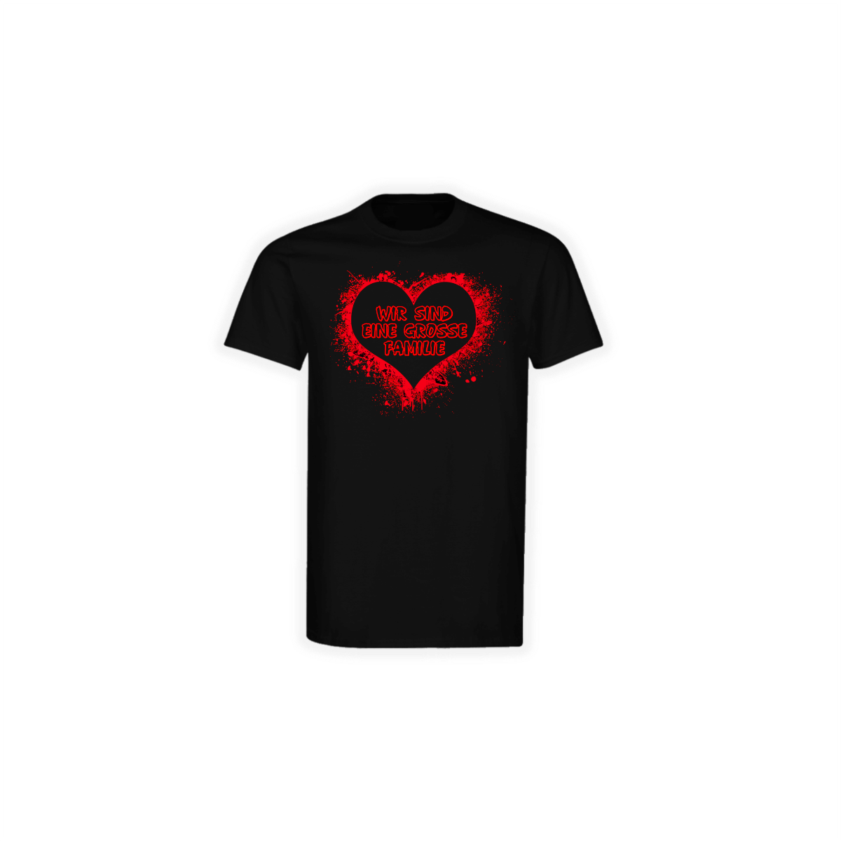 T-Shirt "WIR SIND EINE GROSSE FAMILIE" schwarz
