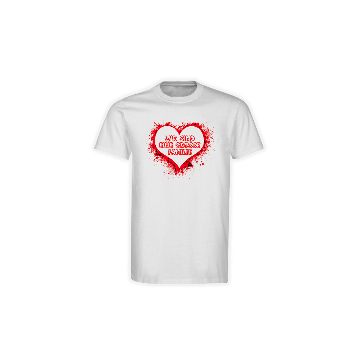T-Shirt "WIR SIND EINE GROSSE FAMILIE" weiß