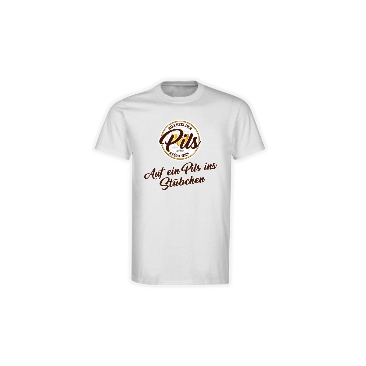 T-Shirt "BIELEFELDER PILSSTÜBCHEN Logo" (bunt) weiß