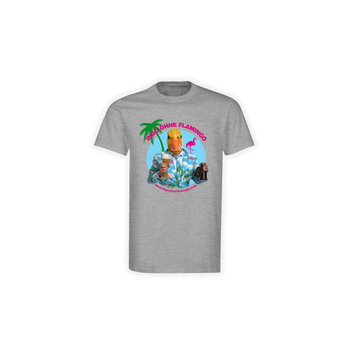 T-Shirt "INGO OHNE FLAMINGO Logo" grau
