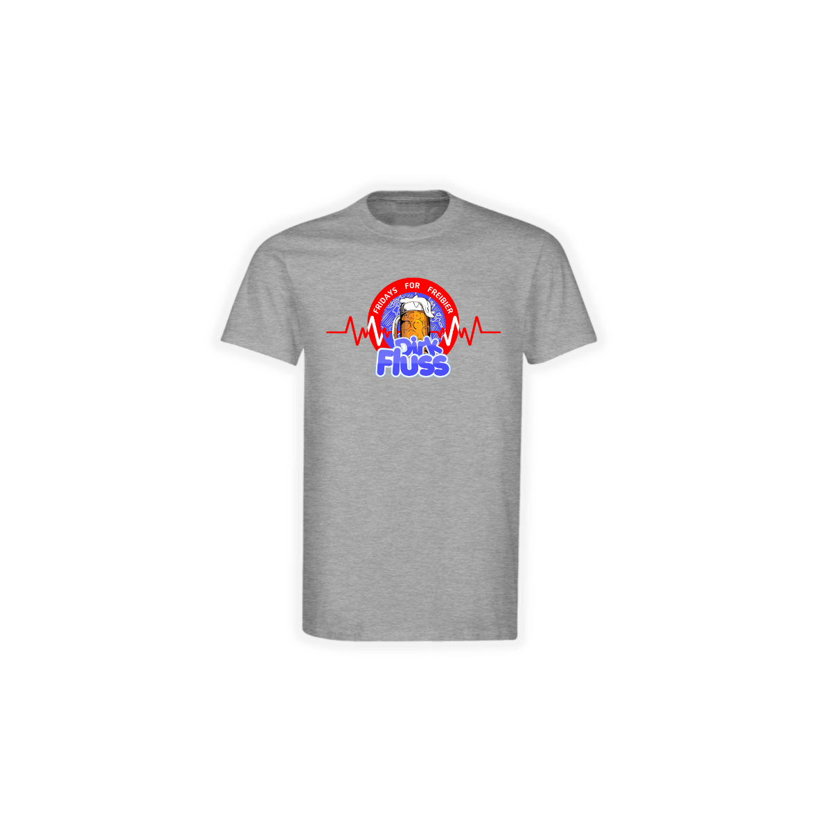 T-Shirt "DIRK FLUSS Logo" grau
