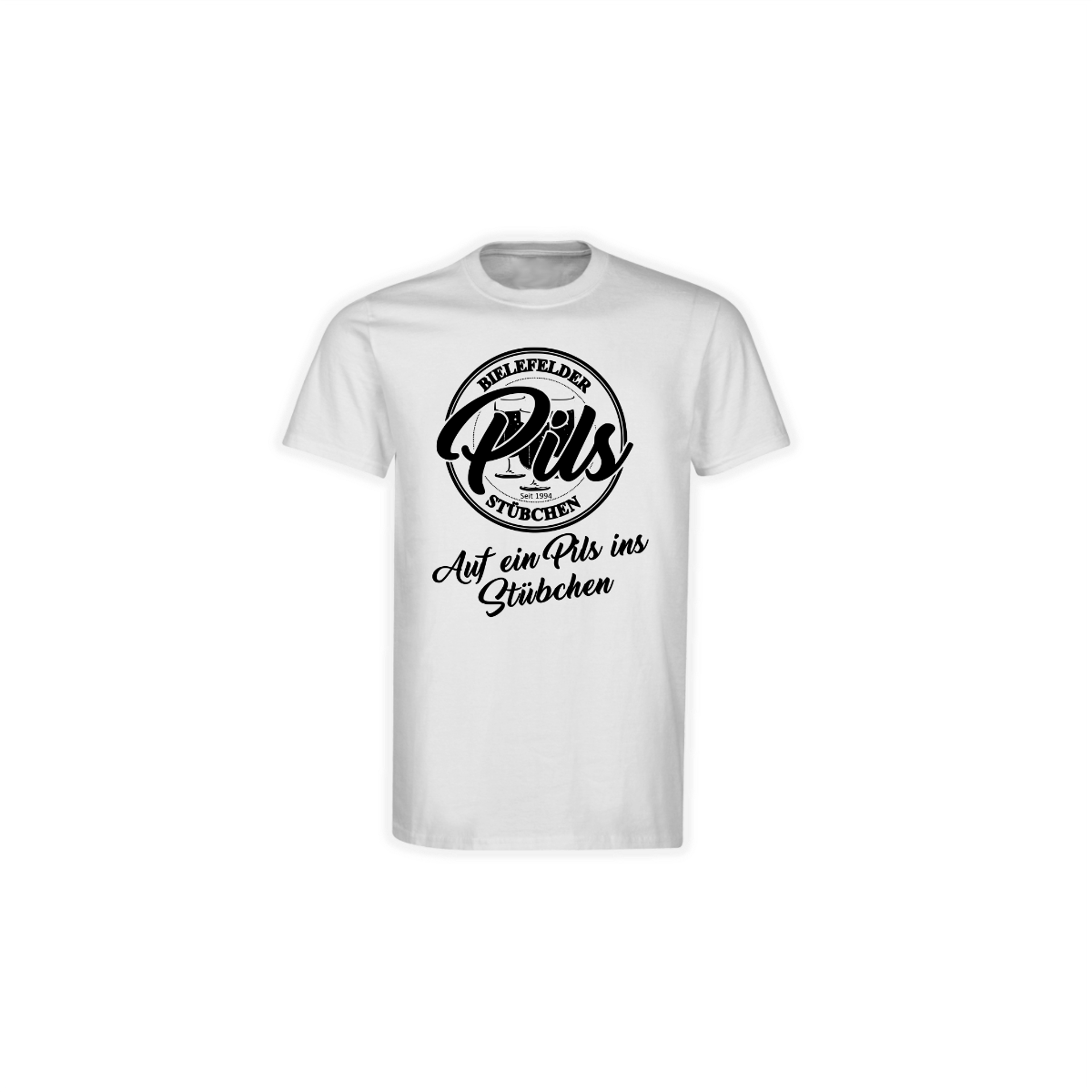 T-Shirt "BIELEFELDER PILSSTÜBCHEN Logo" weiß
