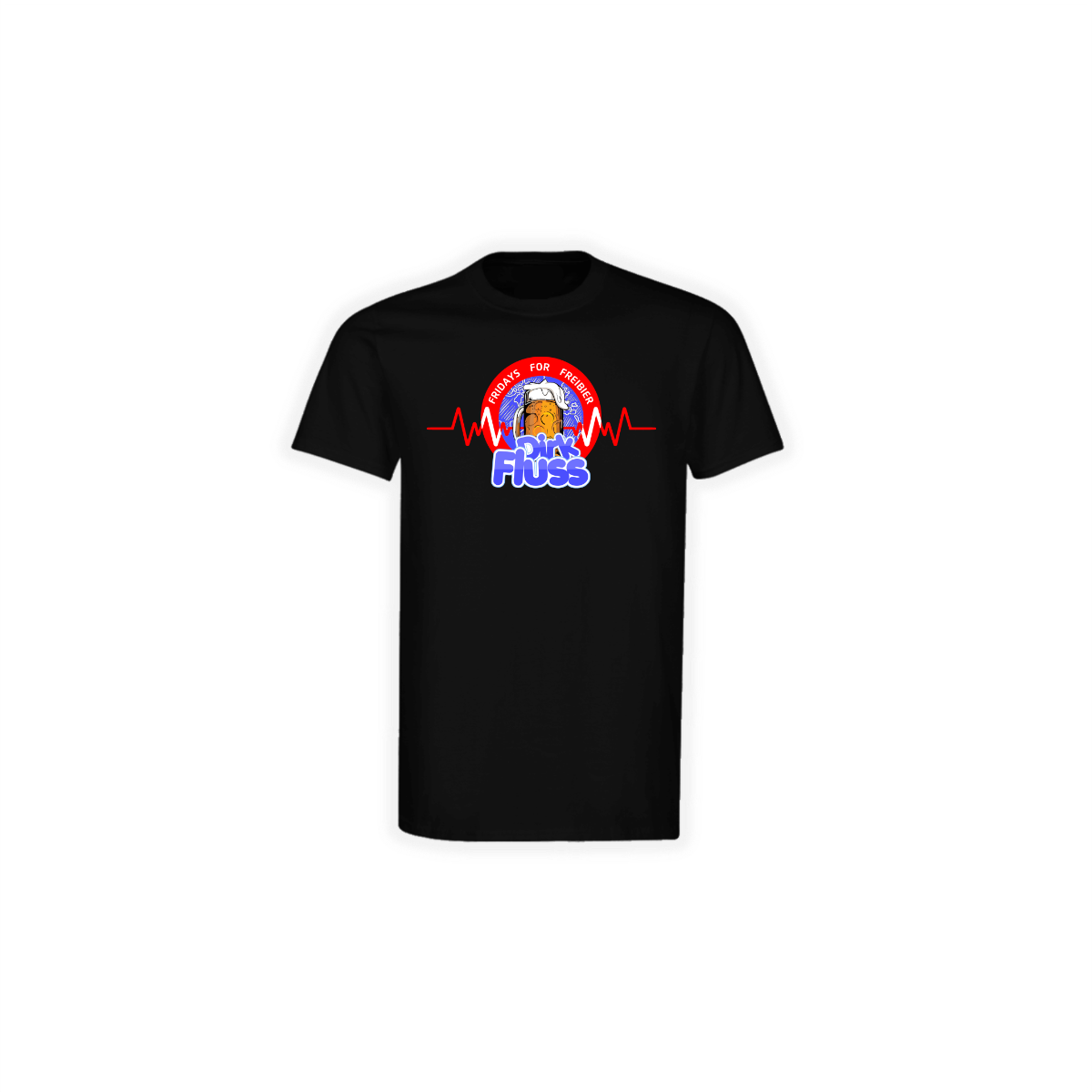 T-Shirt "DIRK FLUSS Logo" schwarz