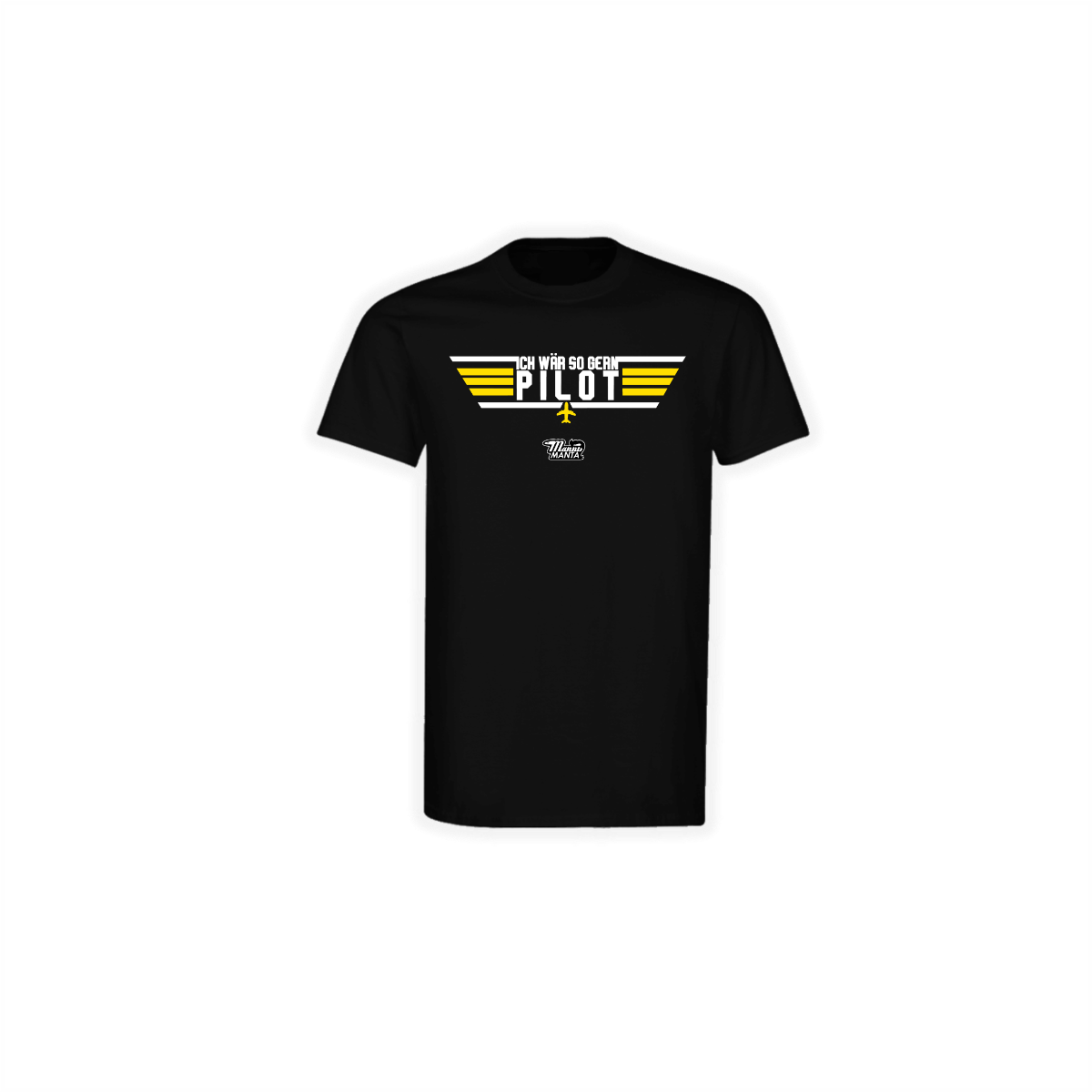 T-Shirt "ICH WÄR SO GERN PILOT" schwarz