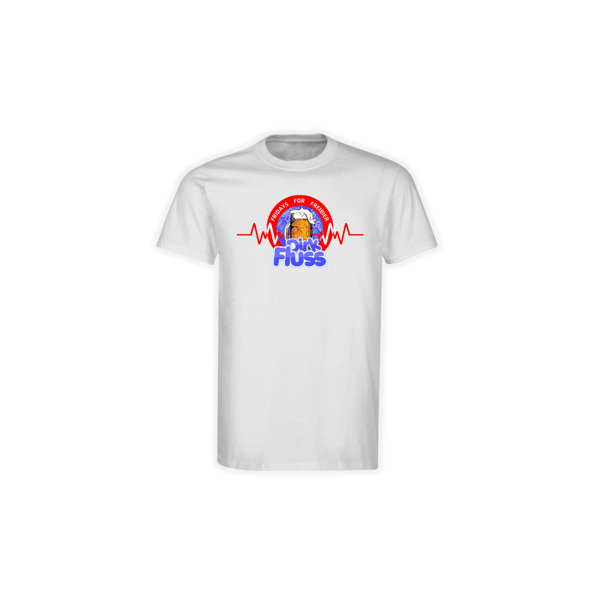 T-Shirt "DIRK FLUSS Logo" weiß