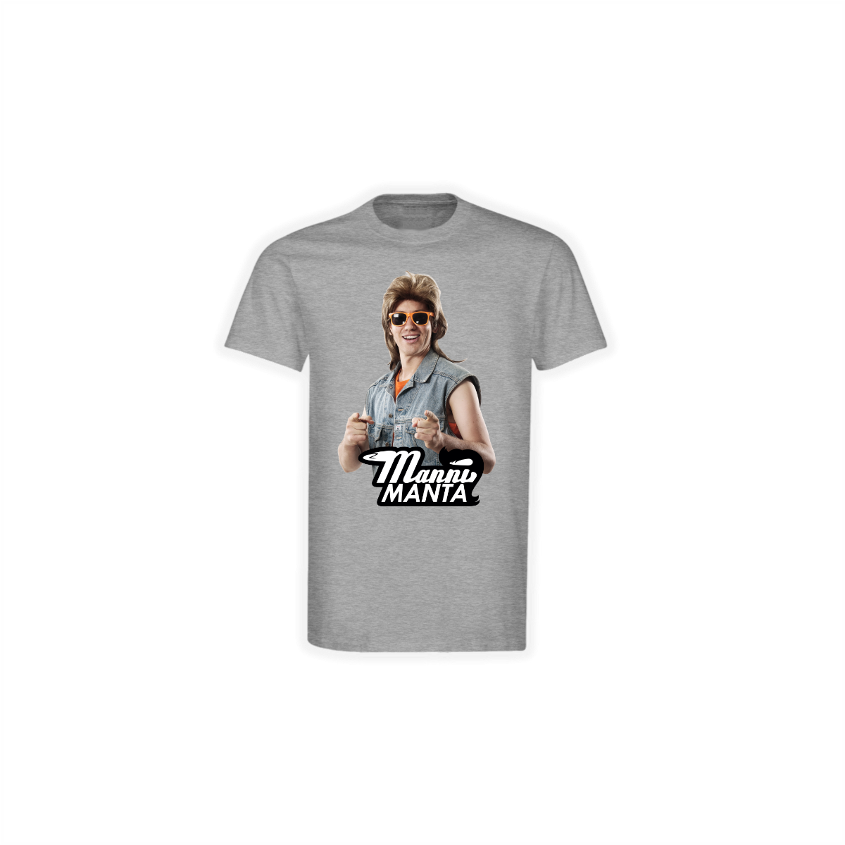 T-Shirt "MANNI MANTA mit Logo" grau