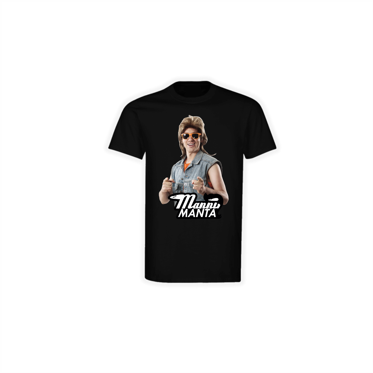 T-Shirt "MANNI MANTA mit Logo" schwarz