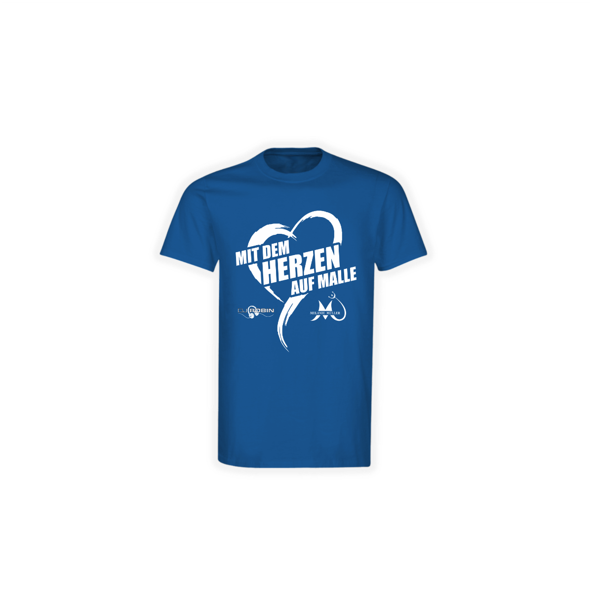 T-Shirt "MIT DEM HERZEN AUF MALLE" blau