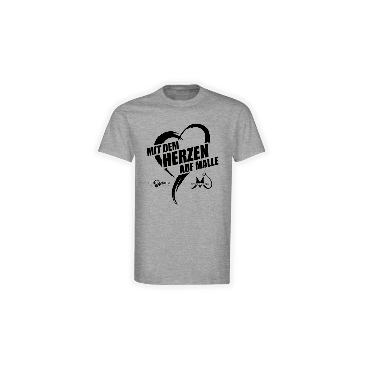 T-Shirt "MIT DEM HERZEN AUF MALLE" grau