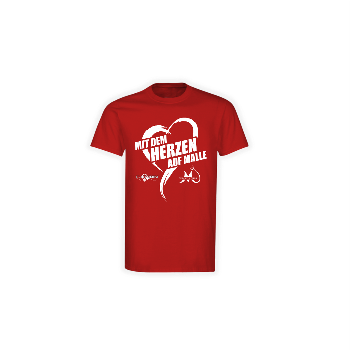 T-Shirt "MIT DEM HERZEN AUF MALLE" rot