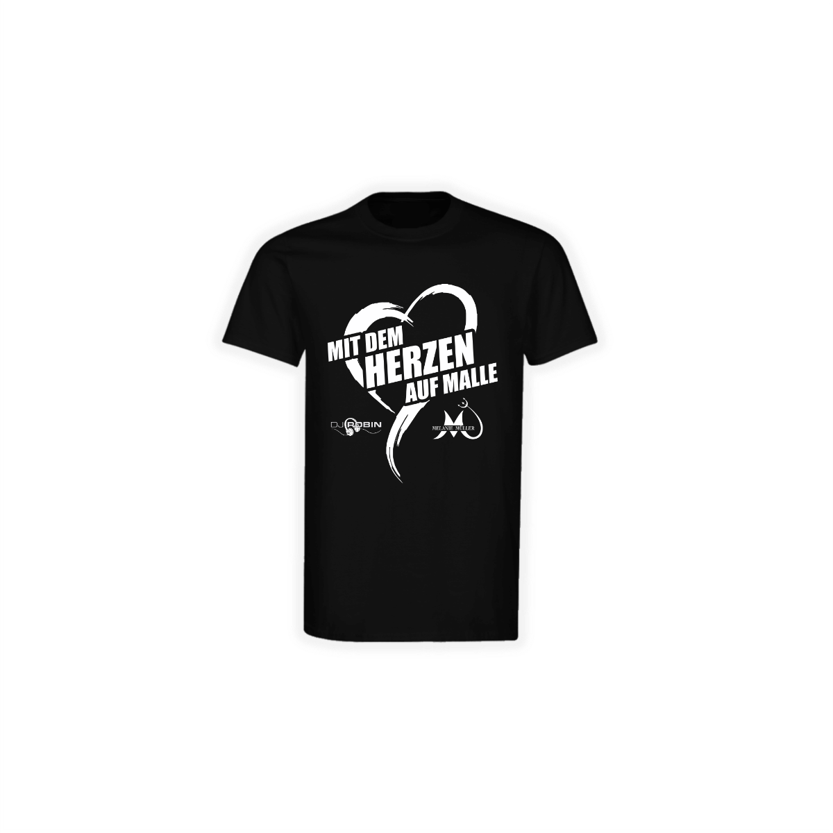 T-Shirt "MIT DEM HERZEN AUF MALLE" schwarz