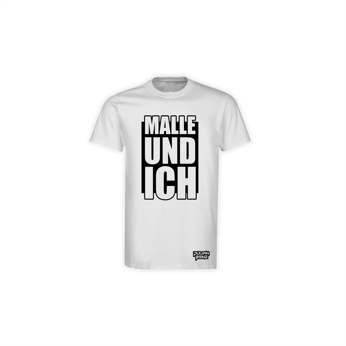T-Shirt "MALLE UND ICH" weiß