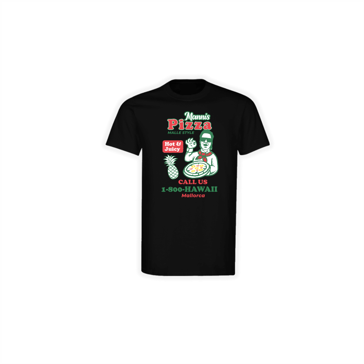 T-Shirt "PIZZA HAWAII" schwarz