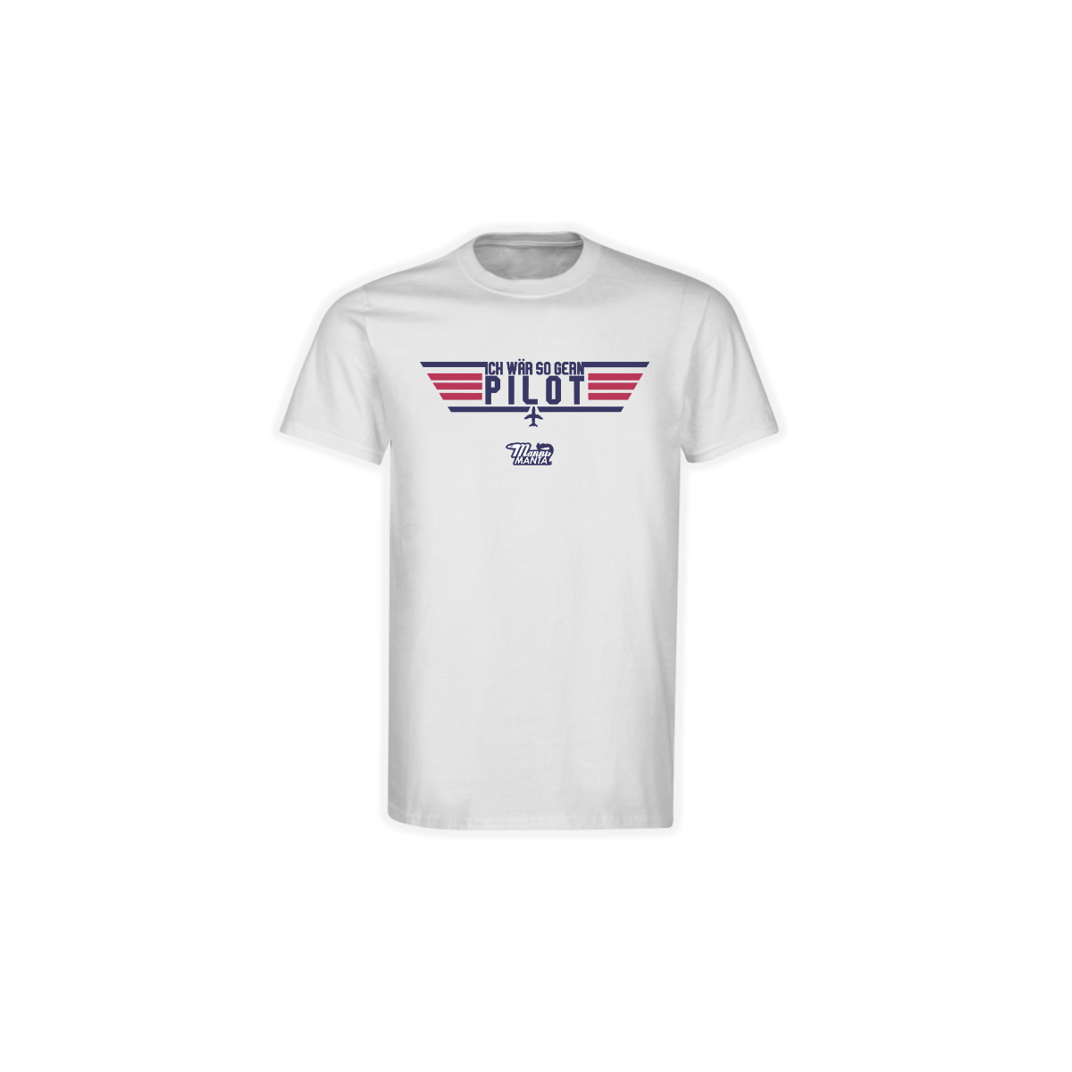 T-Shirt "ICH WÄR SO GERN PILOT" weiß
