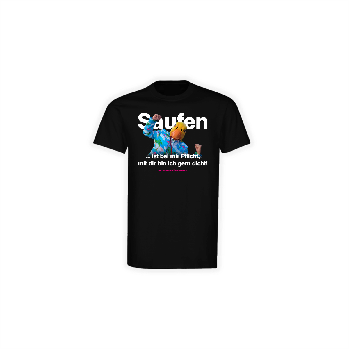 T-Shirt "SAUFEN IST BEI MIR PFLICHT" schwarz