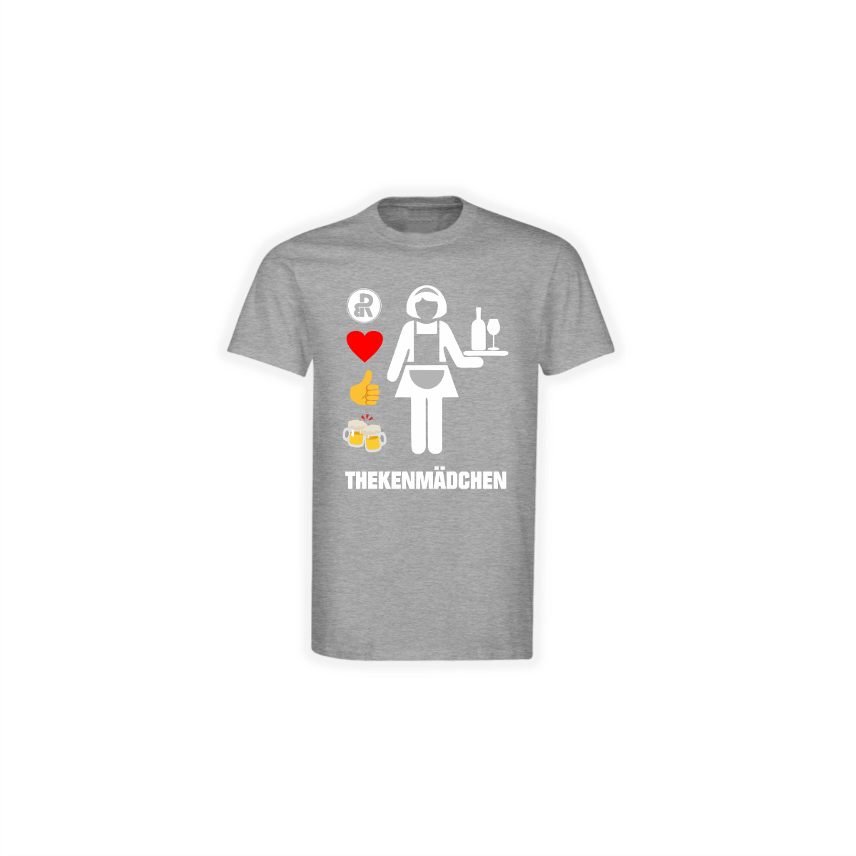 T-Shirt "THEKENMÄDCHEN" grau
