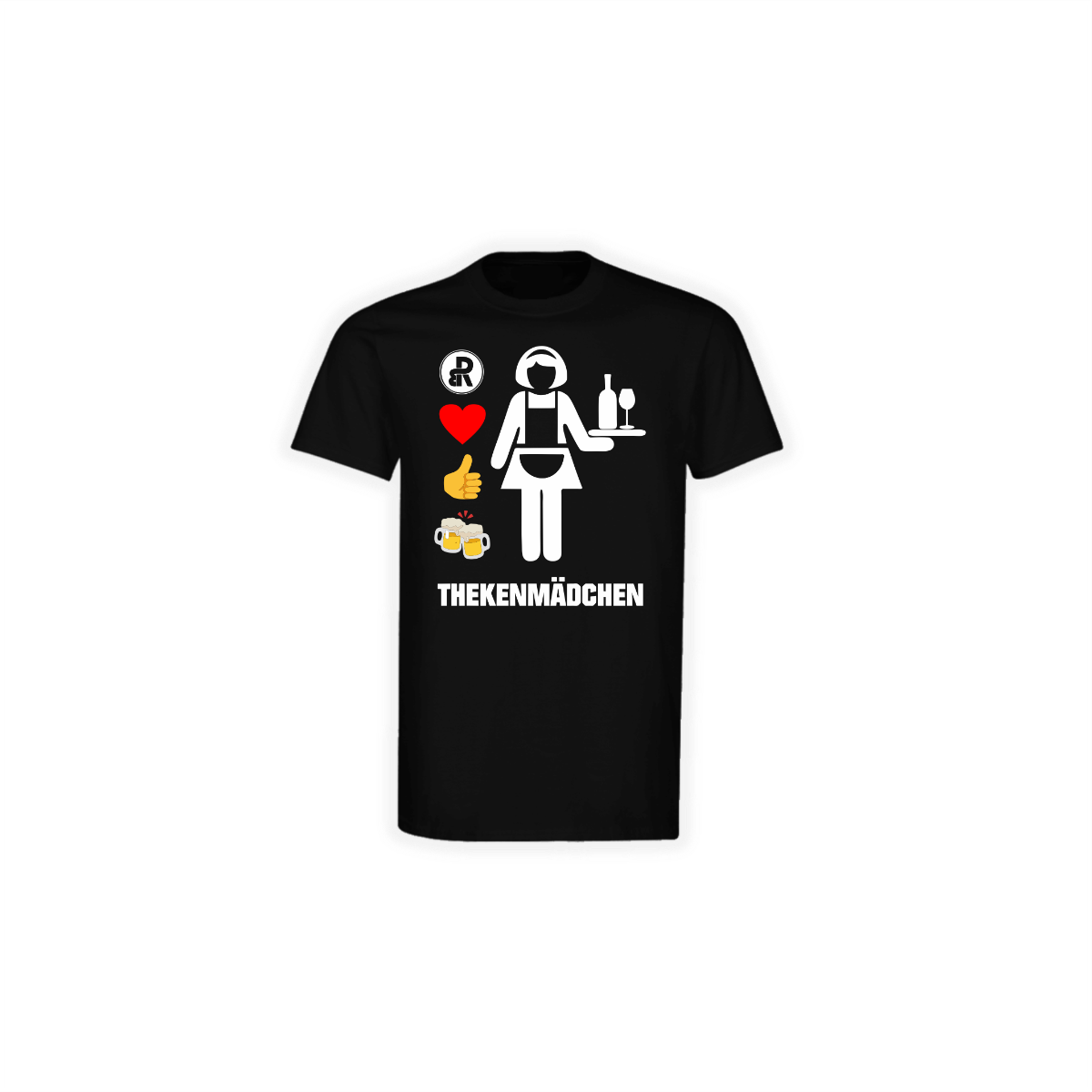 T-Shirt "THEKENMÄDCHEN" schwarz