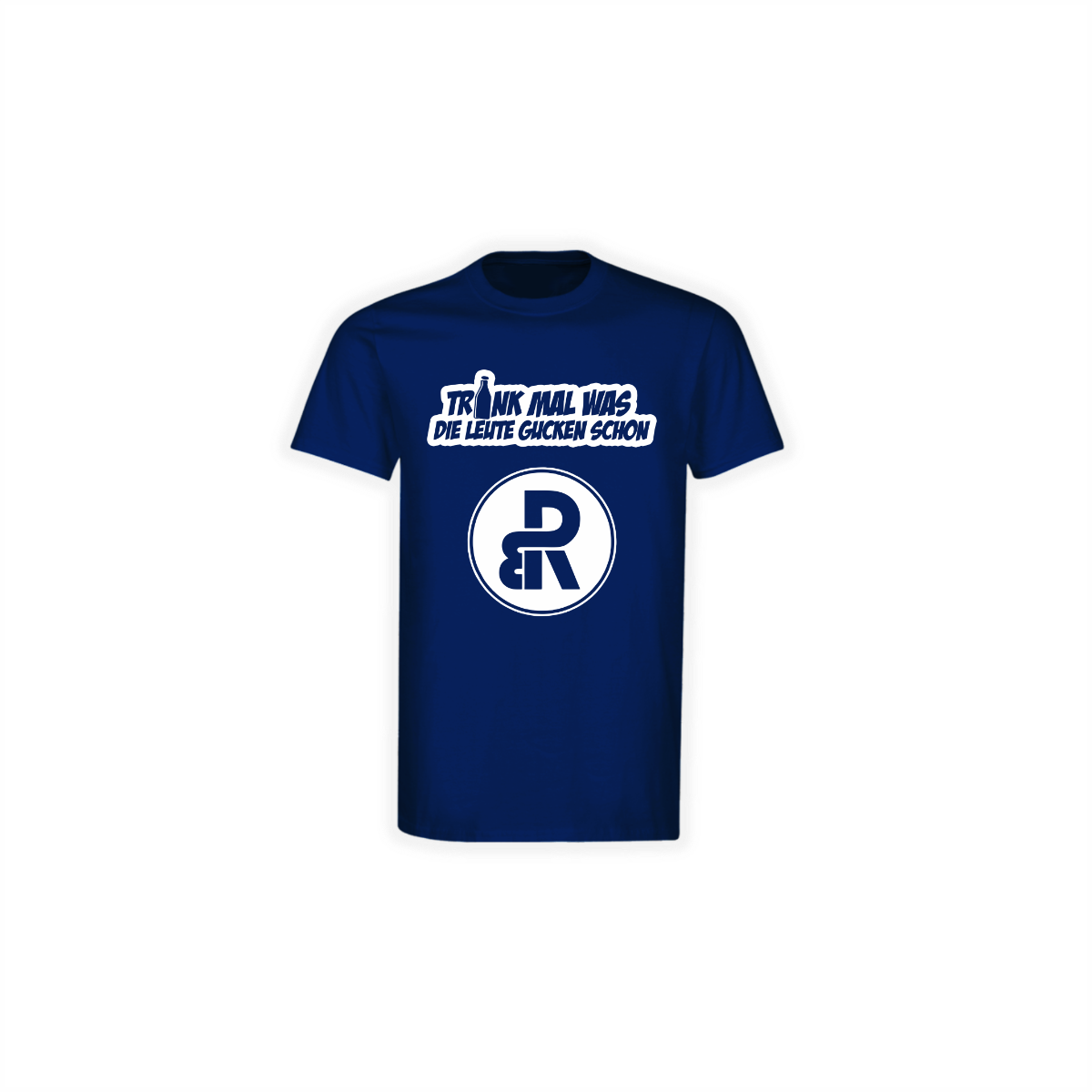 T-Shirt "TRINK MAL WAS" navy