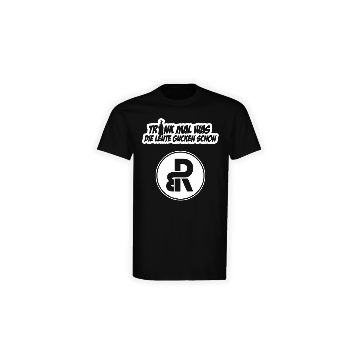 T-Shirt "TRINK MAL WAS" schwarz