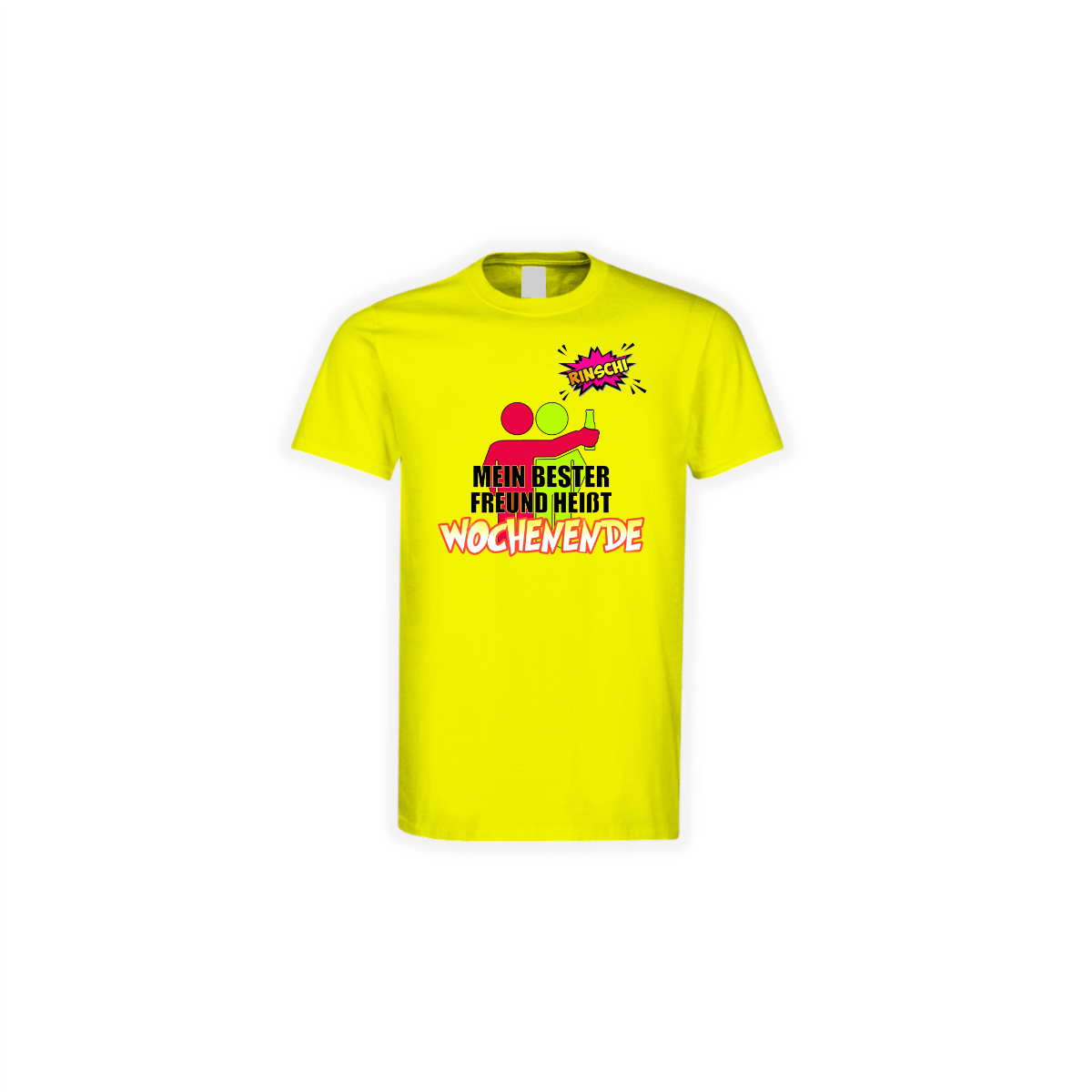 T-Shirt "WOCHENENDE" gelb