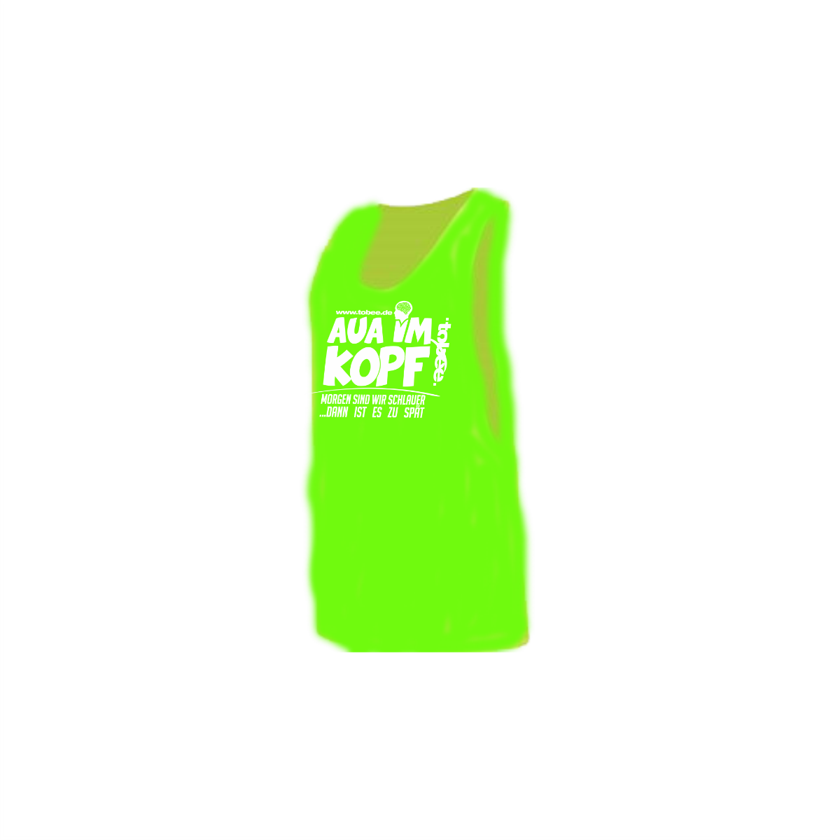 Tanktop "AUA IM KOPF" neongrün