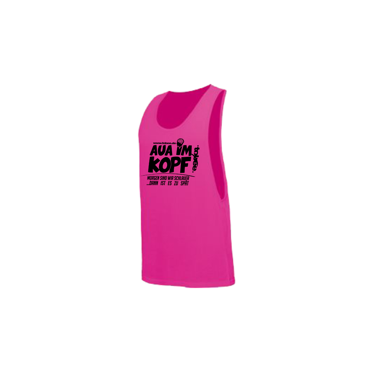 Tanktop "AUA IM KOPF" neonpink