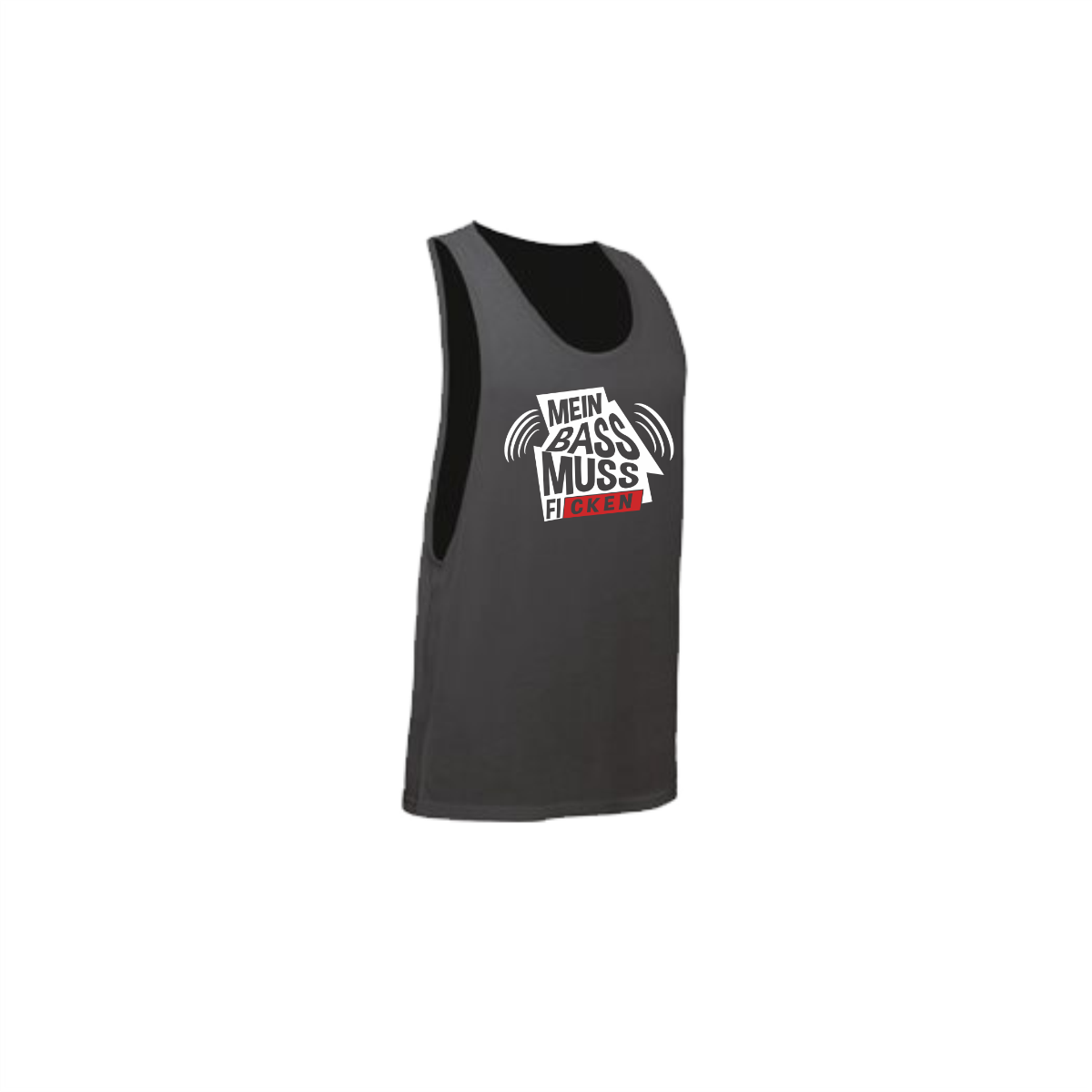 Tanktop "DER BASS MUSS F****" neonschwarz
