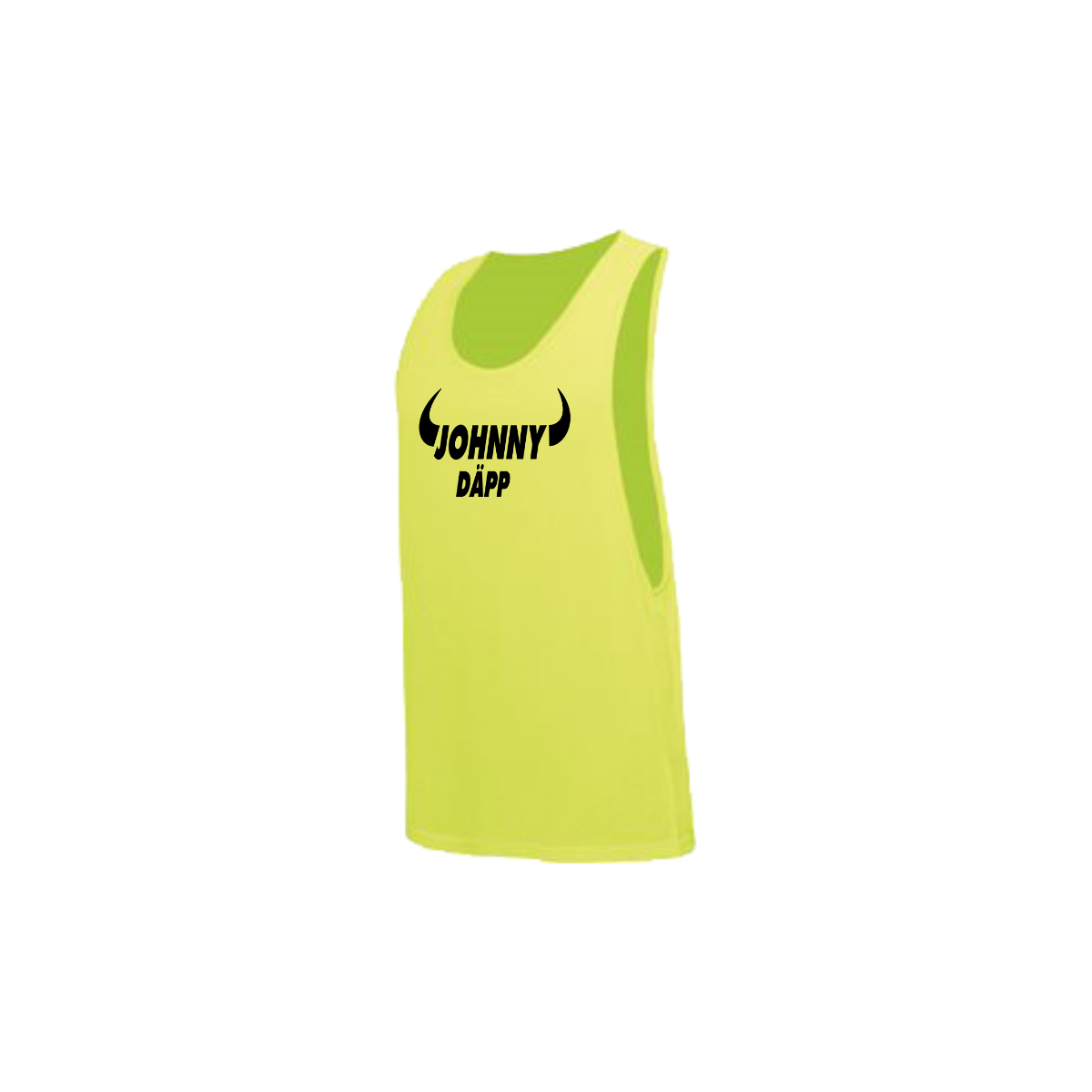 Tank-Top „JOHNNY DÄPP” Logo, neongelb