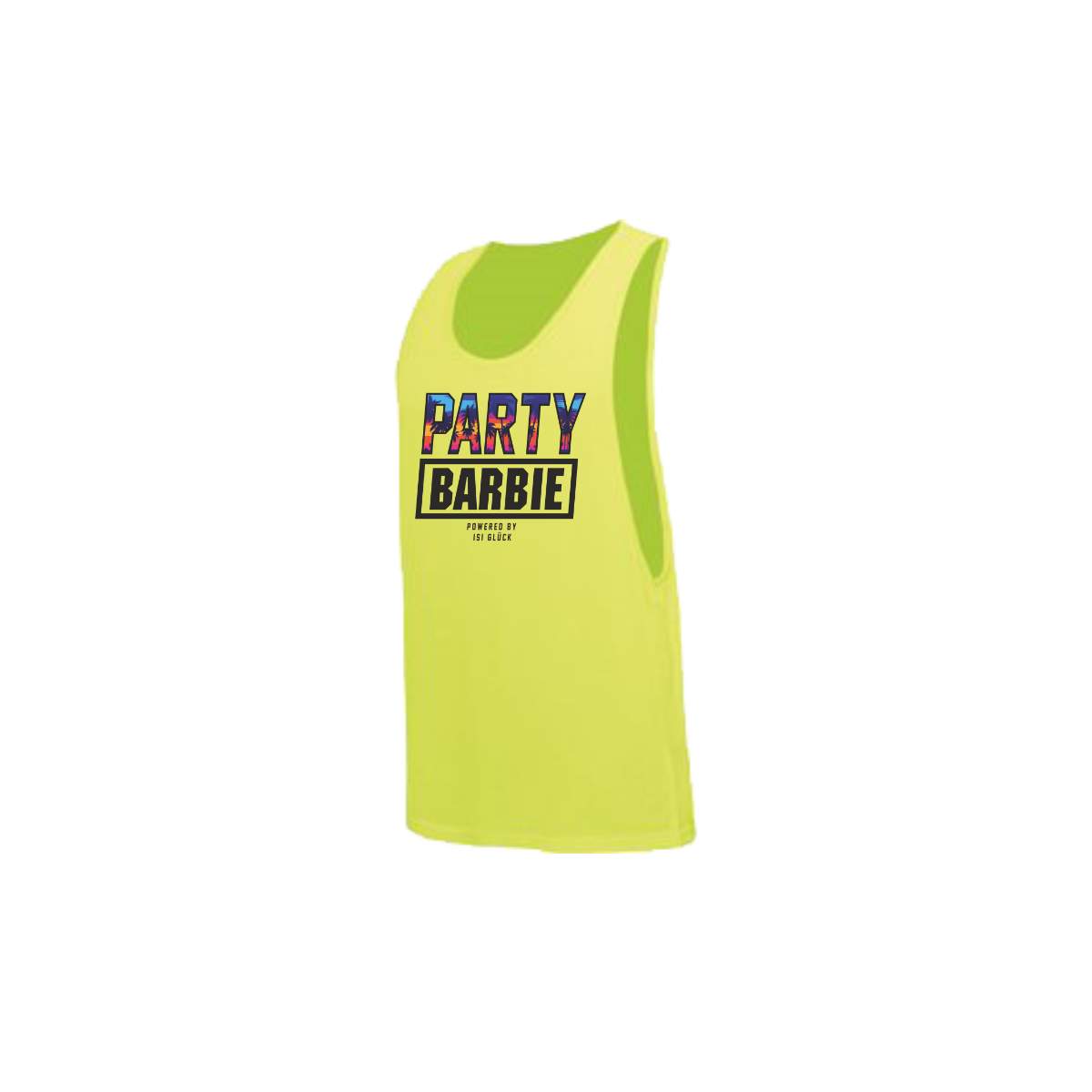 Tanktop "PARTYBARBIE" neongelb