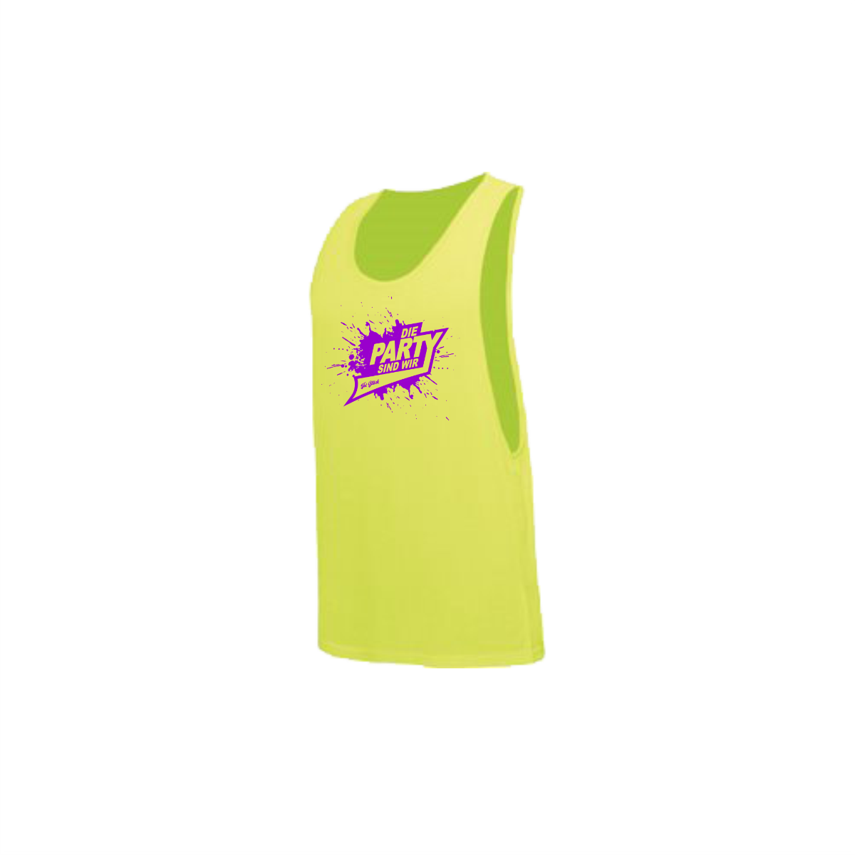 Tanktop "DIE PARTY SIND WIR" neongelb