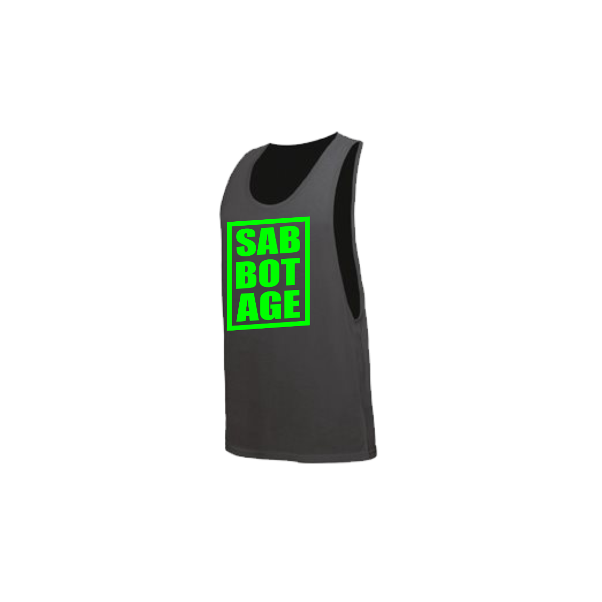Tanktop "SAB BOT AGE" neonschwarz Logo grün