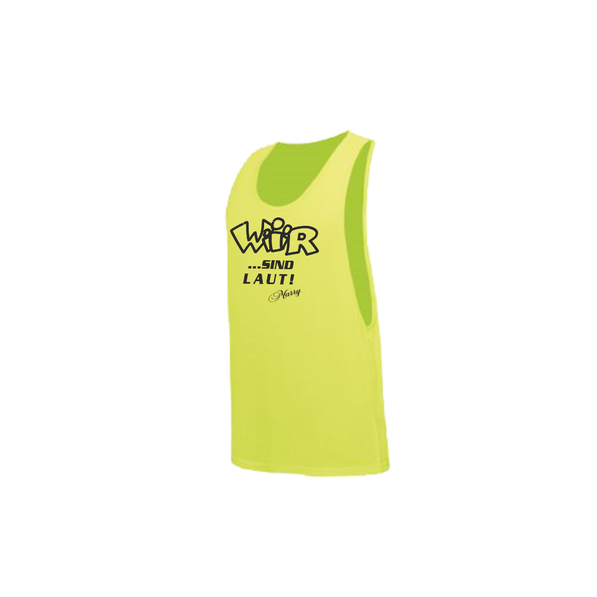 Tanktop "WIR SIND LAUT" neongelb