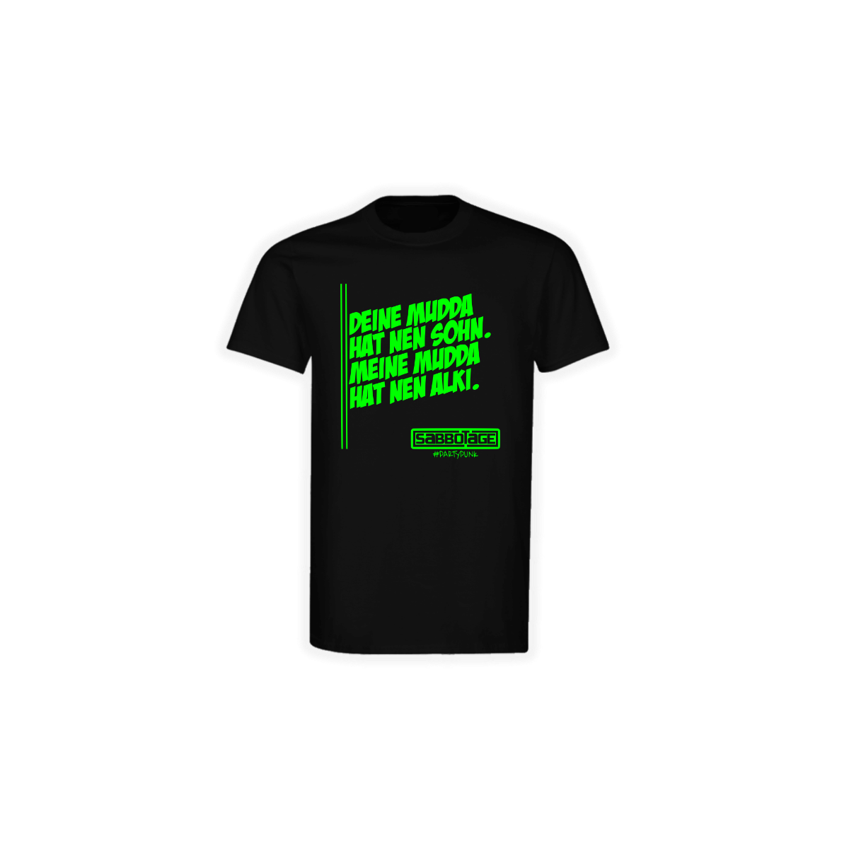 T-Shirt „ABGEFÜLLT” schwarz